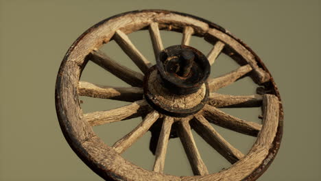 Handgefertigtes-Rustikales-Vintage-Holzrad,-Das-In-Mittelalterlichen-Wagen-Verwendet-Wird